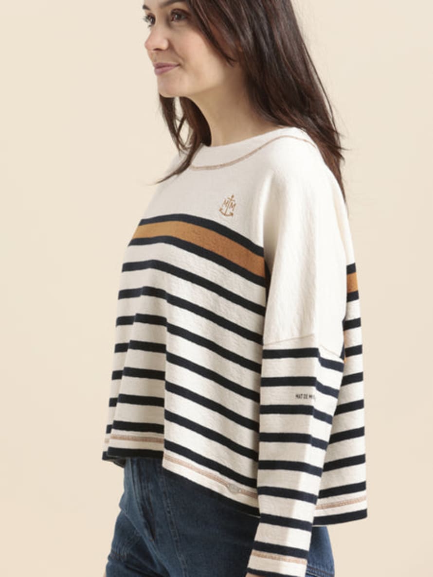 Mat De Misaine Maki Jumper Chestnut, Navy & Cream