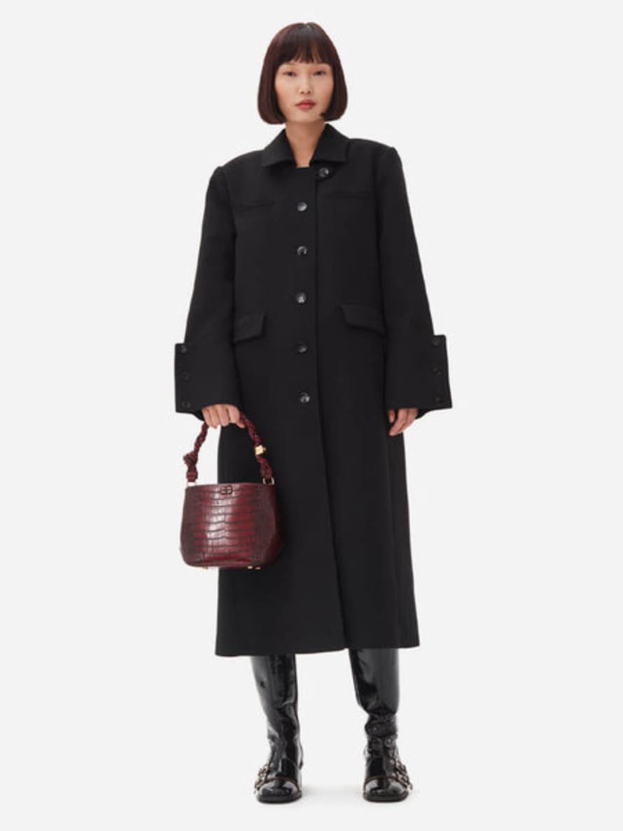 Ganni Bonded Crepe Coat