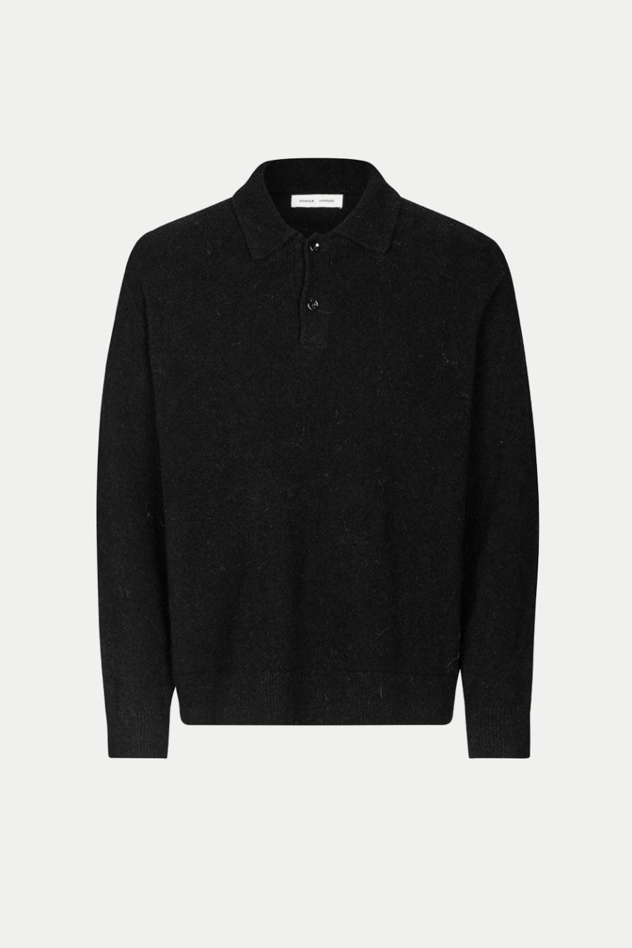  Samsoe Samsoe Black Sanino Polo Sweater