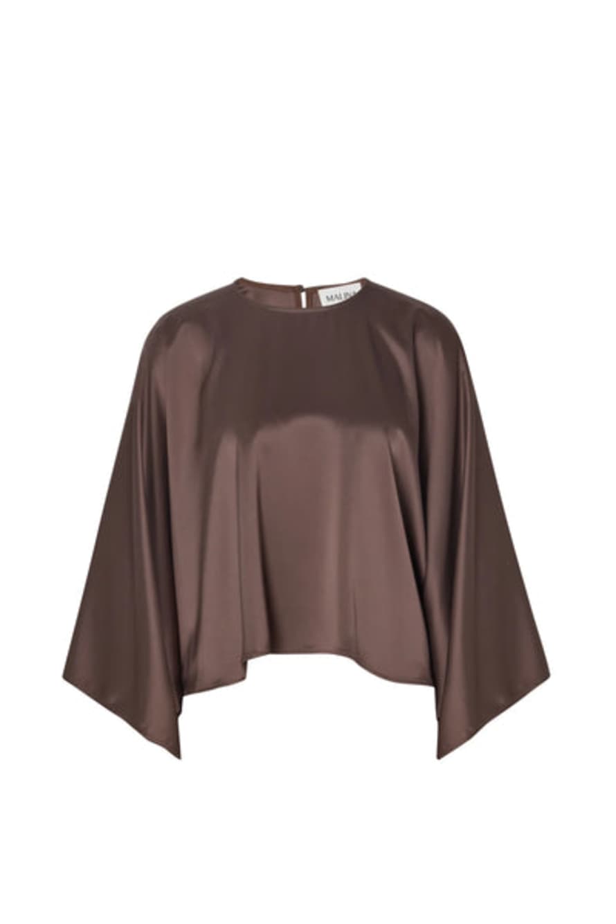 BY MALINA Chocolate Naemi Cape Look Blouse