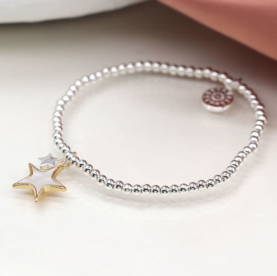  POM Jewellery Sliver Plated Double Star Bracelet