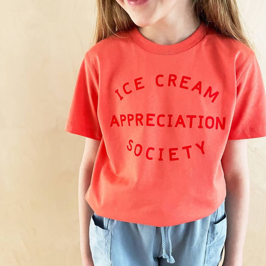 ALPHABETBAGS Ice Cream Appreciation Society - Kid's Tee - Orange Sorbet