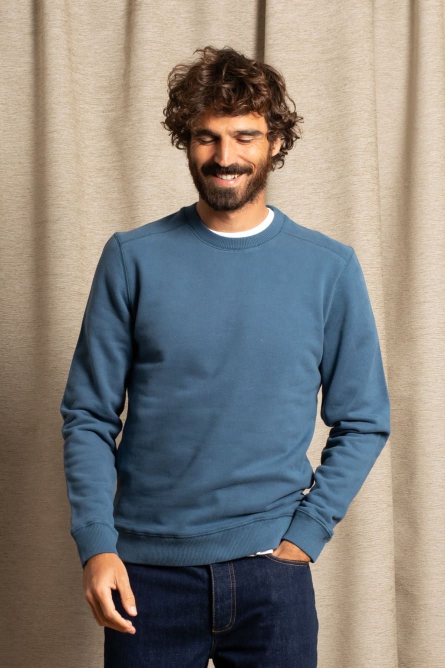 Jaqk Jaqk - Sweatshirt Auguste - Coton Bio - Bleu Azurite