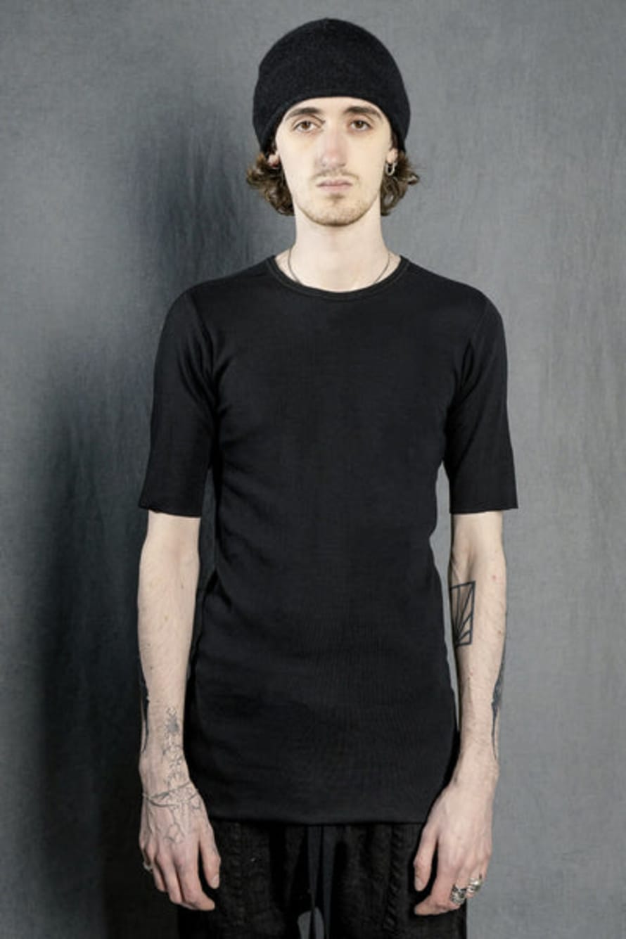 69 by Isaac Sellam Humano Cote T-shirt Black