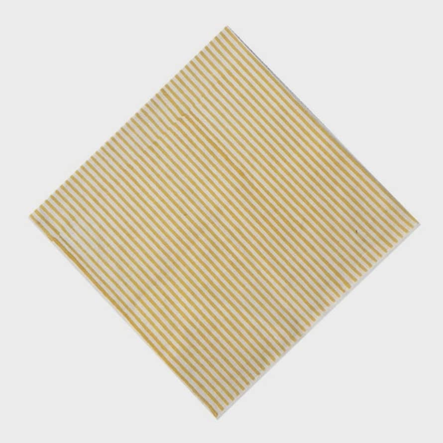 Faro Home Limon Stripe Blockprint Napkins S/4