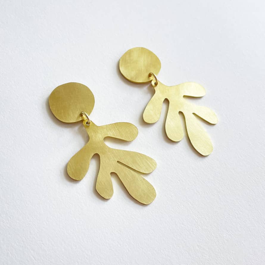 Tom Pigeon  Brass Dulse Earrings