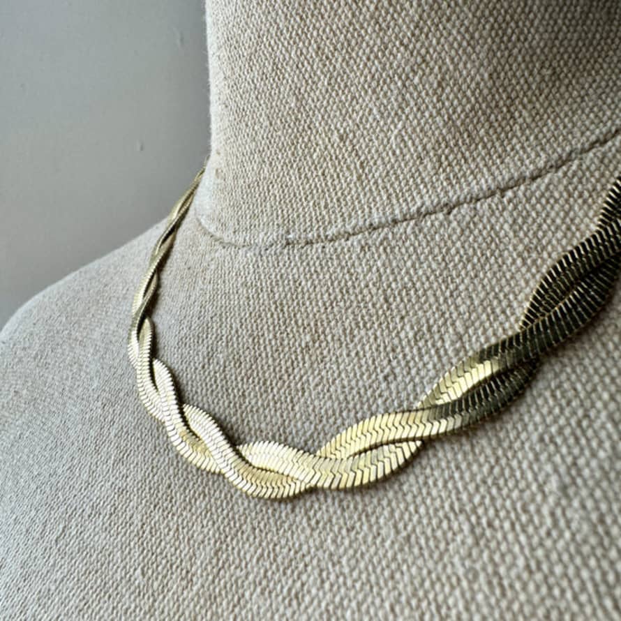 livs Necklace - Waterproof Twisted Double Gold Snake Chain