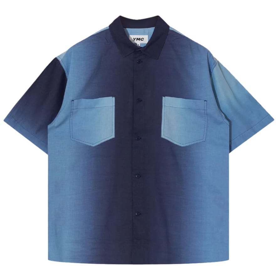 YMC Mitchum Short Sleeve Shirt Blue