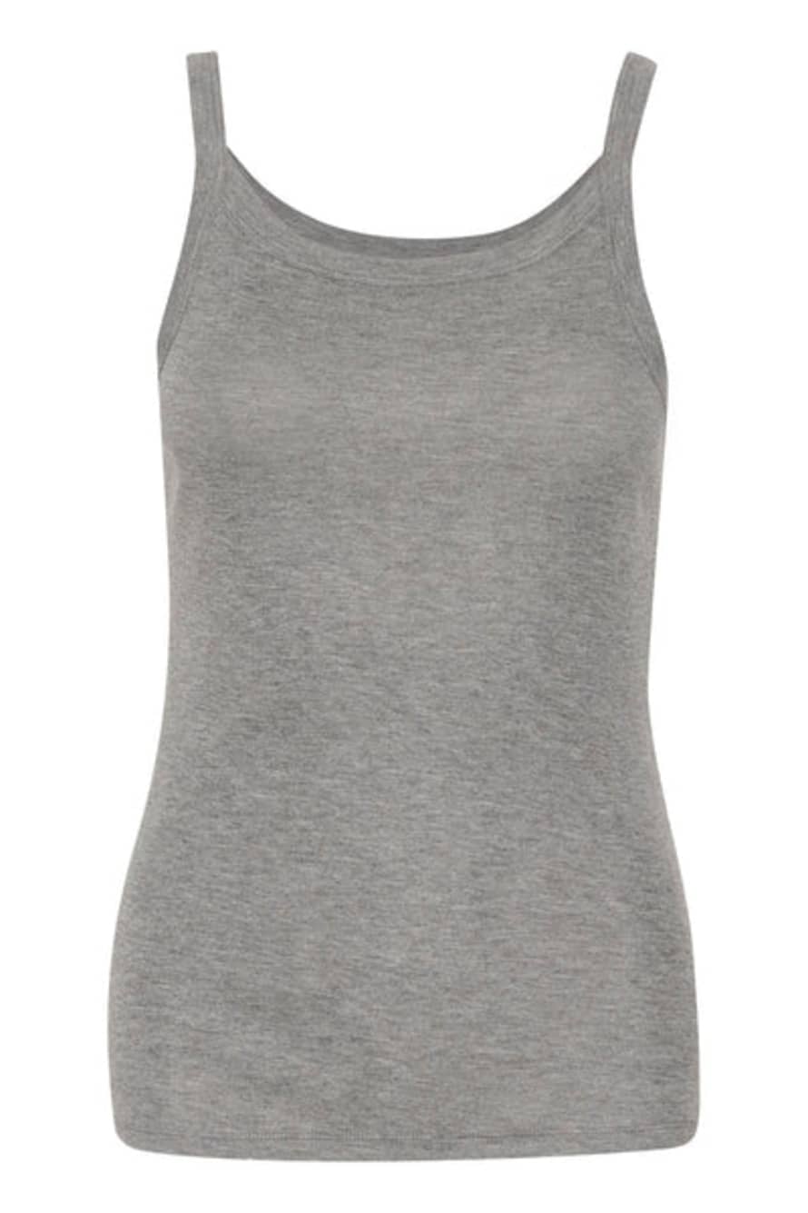 Soaked in Luxury  Slfauna Grey Melange Tank Top