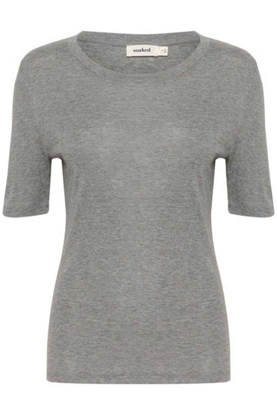 Soaked in Luxury  Slfauna Grey Melange T-shirt