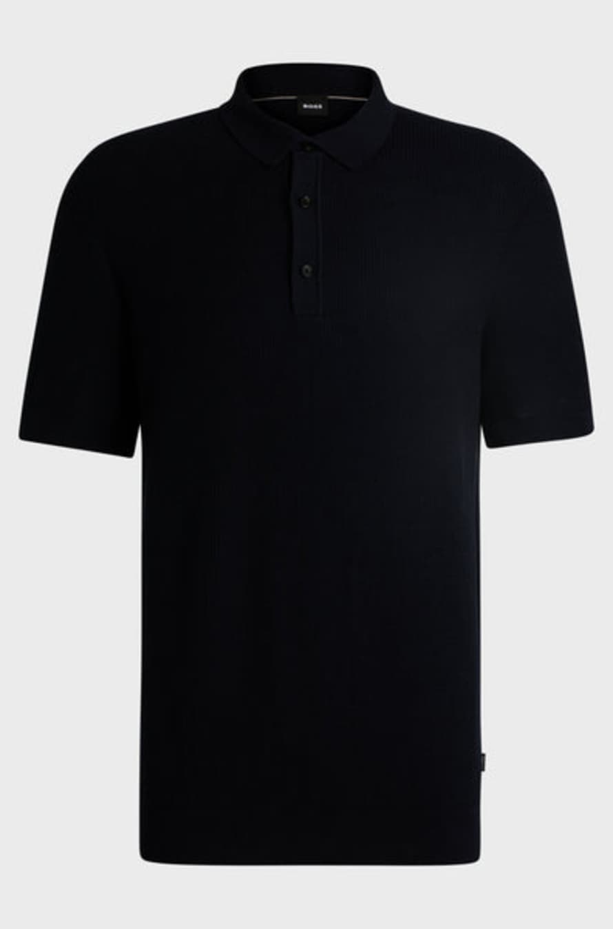 Hugo Boss Boss - H-daremo Dark Blue Regular Fit Knitted Polo Shirt 50519615 404