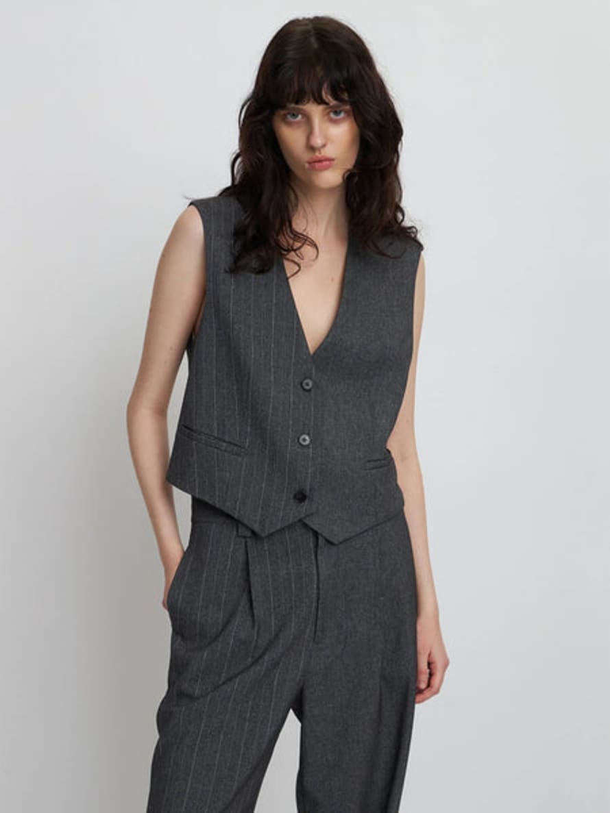 Stella Nova Tailored Vest - Charcoal