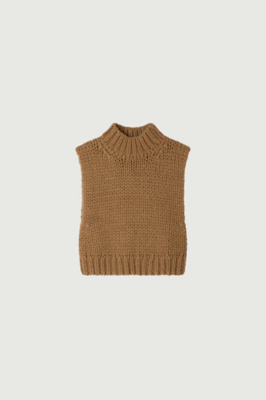 soeur Brett Chestnut Sleeveless Chunky Knit