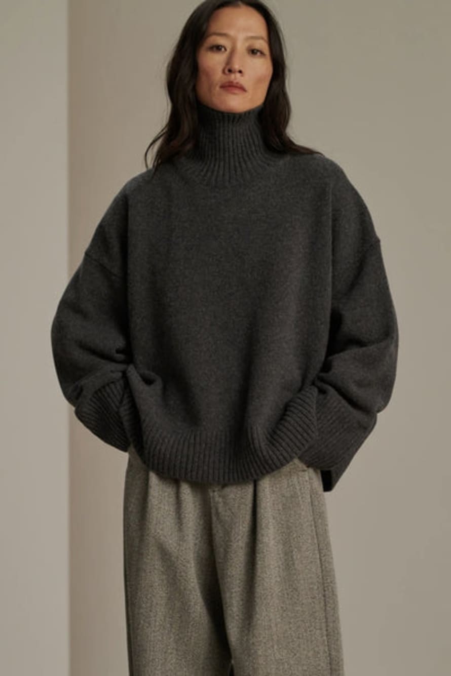 soeur William Charcoal Grey Oversized Knit