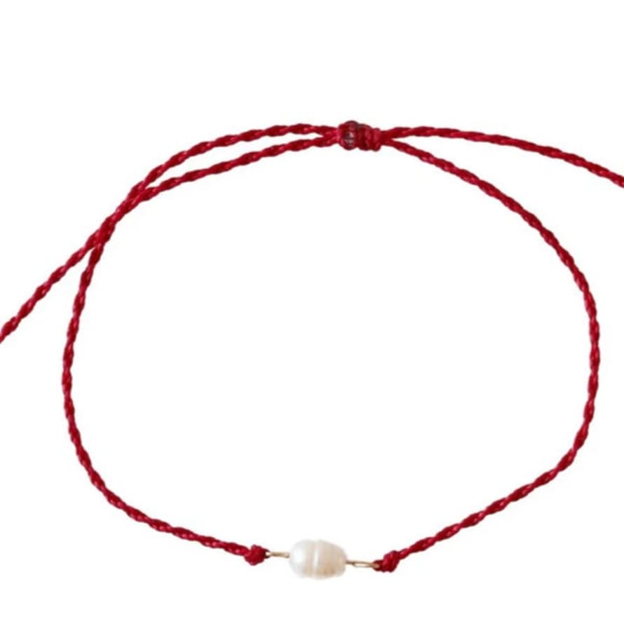 Bali Soul Red Sanur Fresh Water Pearl Bead Bracelet