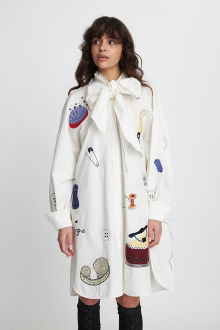 Stella Nova Embroidered Tailors Wardrobe Shirt Dress