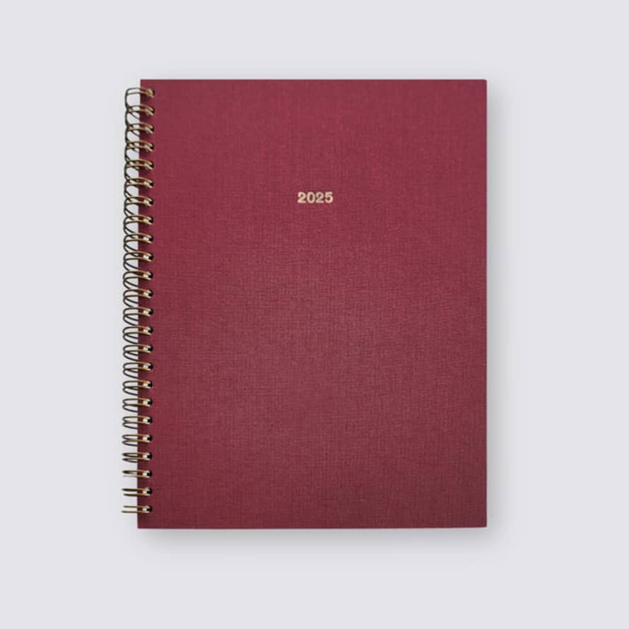 Papersmiths 2025 Weekly A5 Diary - Mulberry Red