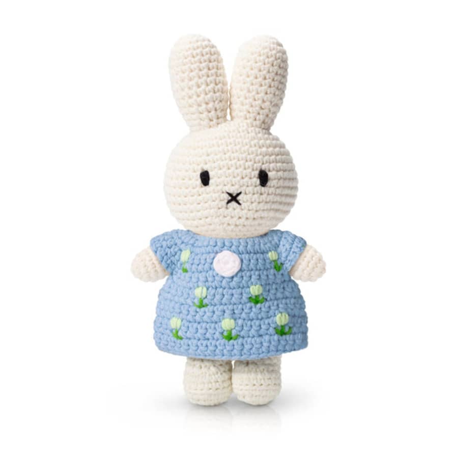 Just Dutch Miffy Handmade Crochet In Her Pastel Blue Tulip Dress