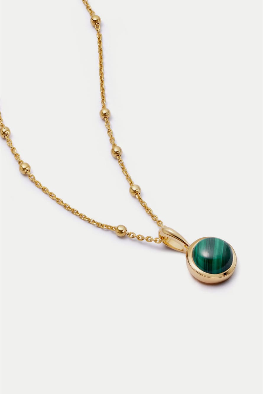 Daisy London Gold Plated Malachite Healing Stone Necklace