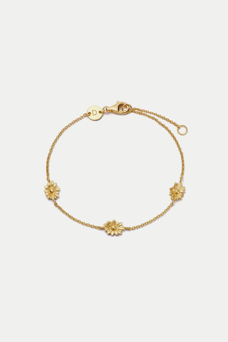 Daisy London Gold Plated Daisy Chain Flower Bracelet