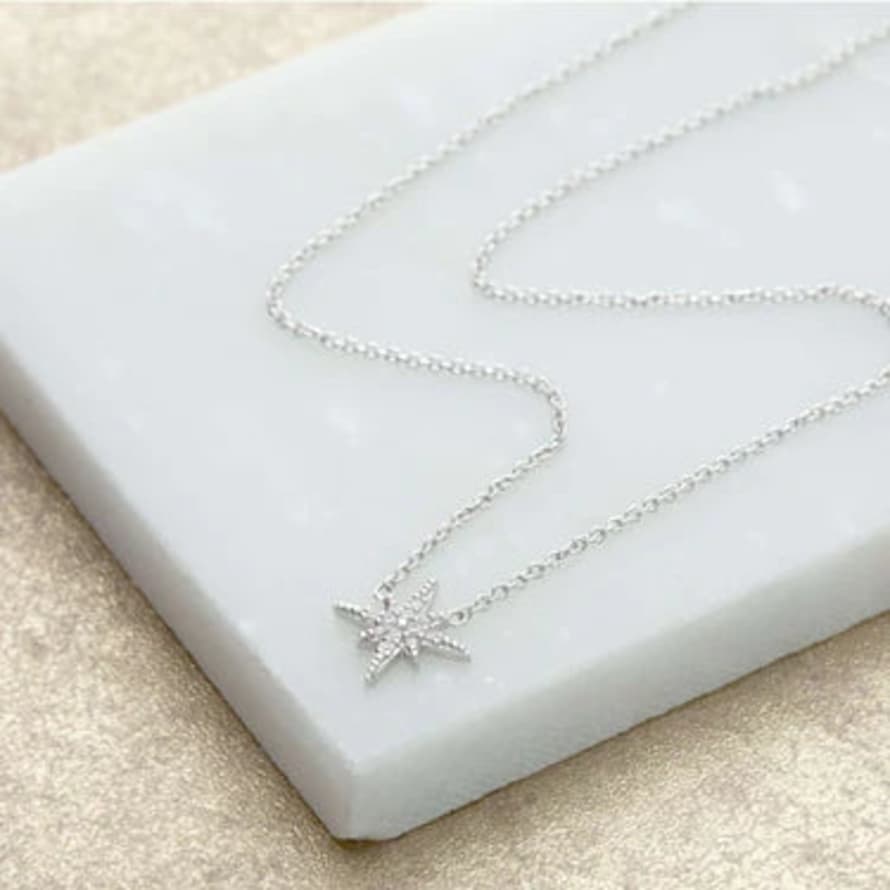 Scream Pretty  Starburst Necklace With Slider Clasp By - Silver