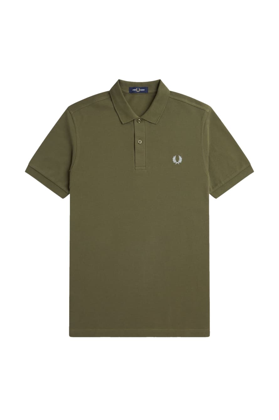 Fred Perry Slim Fit Plain Polo Uniform Green / Light Ice