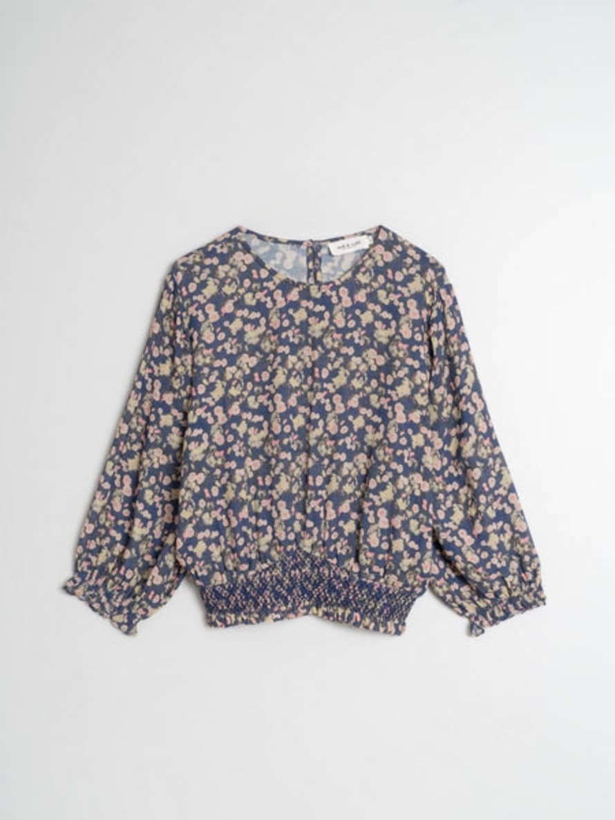 Indi & Cold Crepe Cotton Blouse In Ink