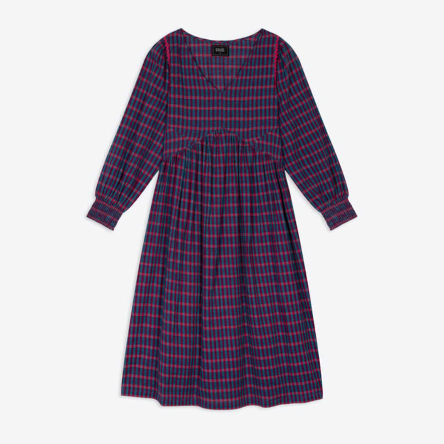 Lowie Teal And Red Check Annette Dress