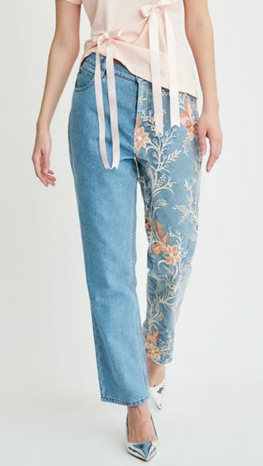 Fanfare Delia Floral Embroidered Jeans By