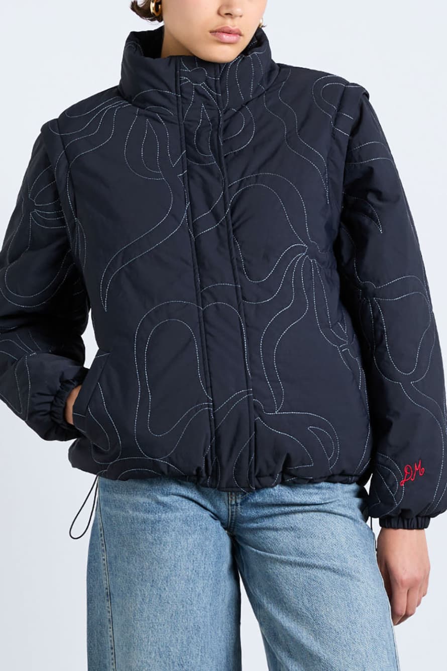 Damson Madder Navy Bow Stitch Jennifer Puffer Jacket