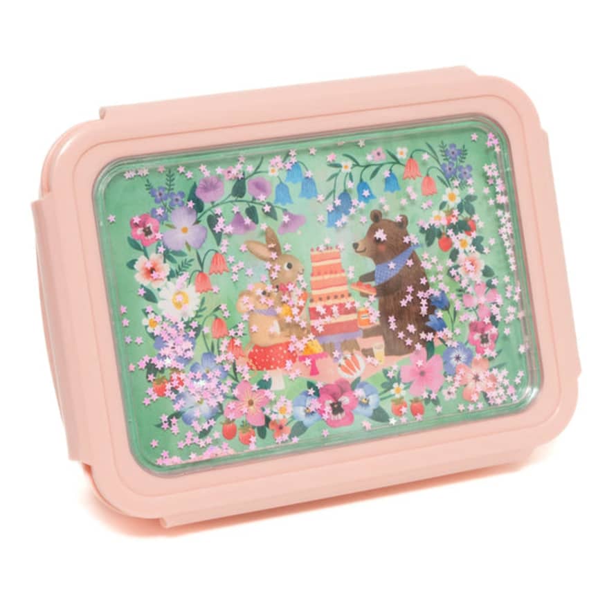 Petit Monkey Lunchbox Bear Bunny and Mouse with Pink Stars