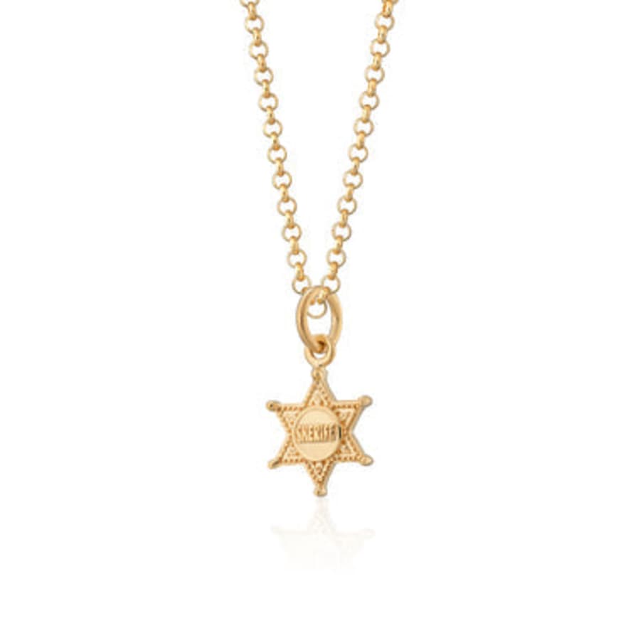 Scream Pretty  Sheriff Badge Necklace - Gold Plated