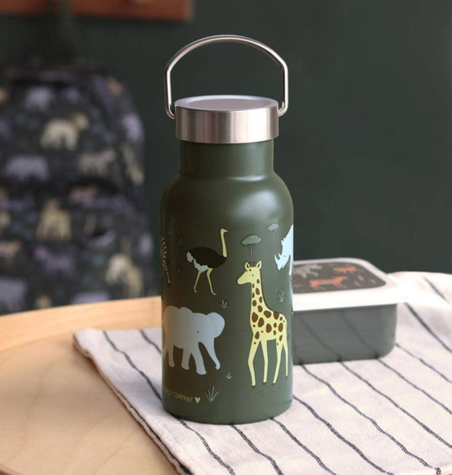 A Little Lovely Company Kids Stainless Steel Drinks Bottle - Savanna