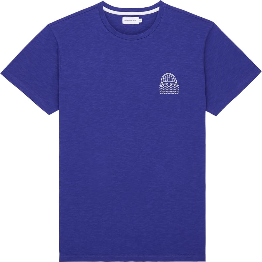 Bask in the sun T-Shirt Bleu Brodé