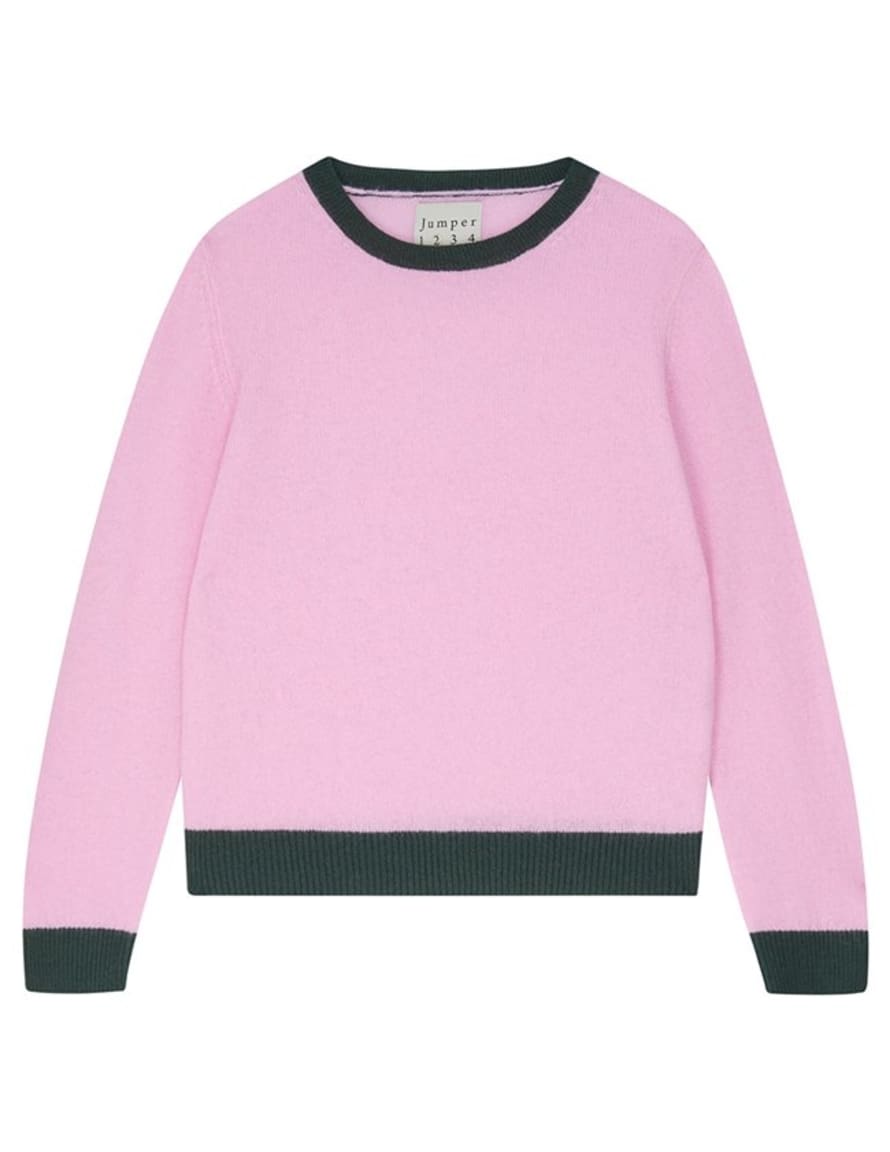 Jumper 1234 Contrast Crew Jumper - Rose