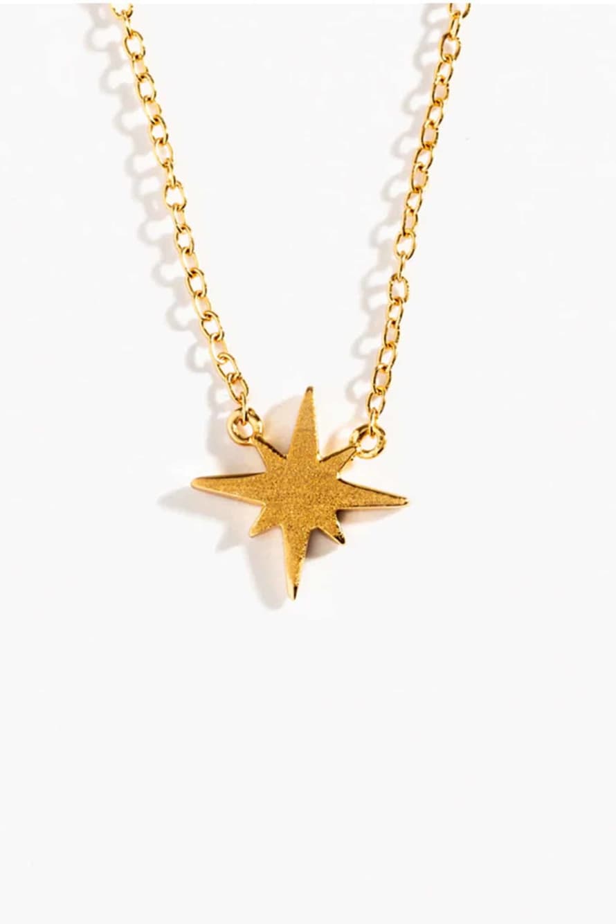 Claire Hill Designs Gold Brushed Vermeil North Star Necklace