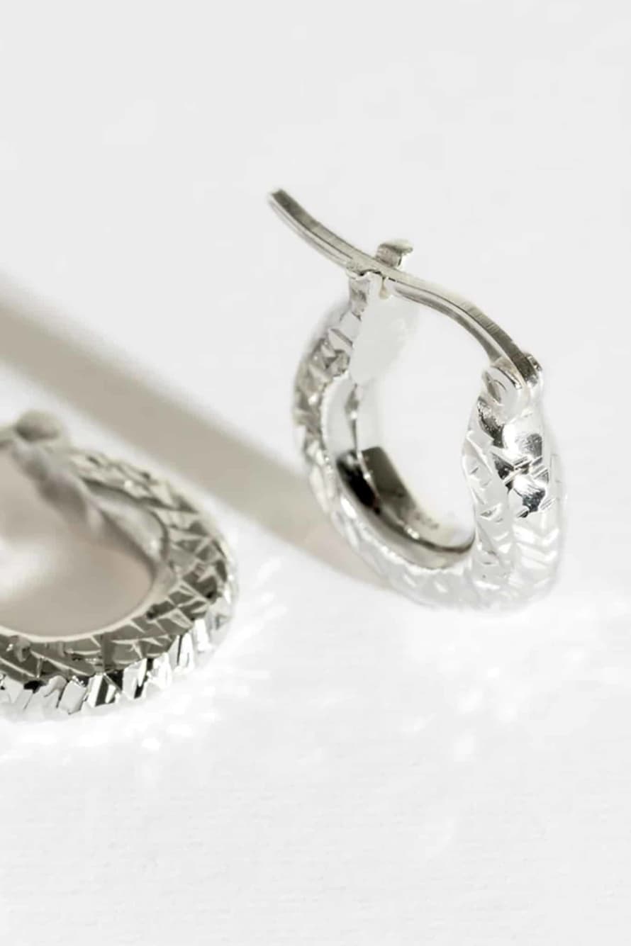 Claire Hill Designs Silver Diamond Cut Recycled Hoops