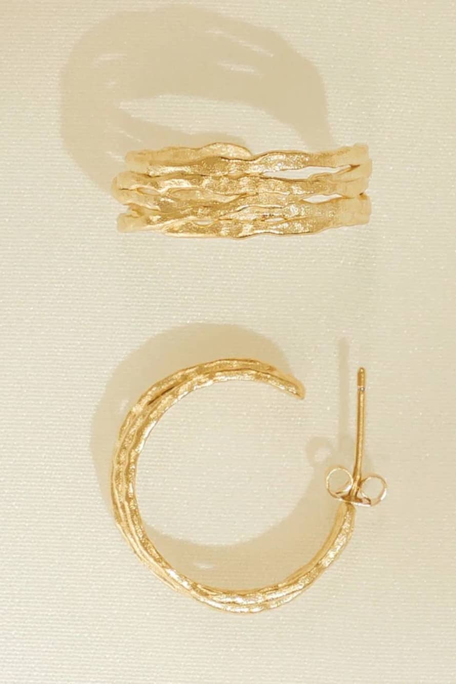 Agapée Coral Hoop Earrings