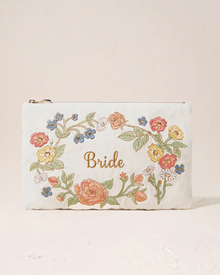 Elizabeth Scarlett Floral Bride Cream Everyday Pouch