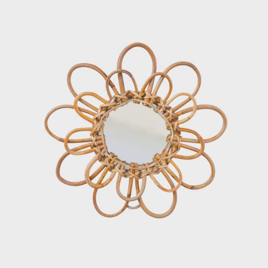 Tiramisu Small Rattan Flower Mirror