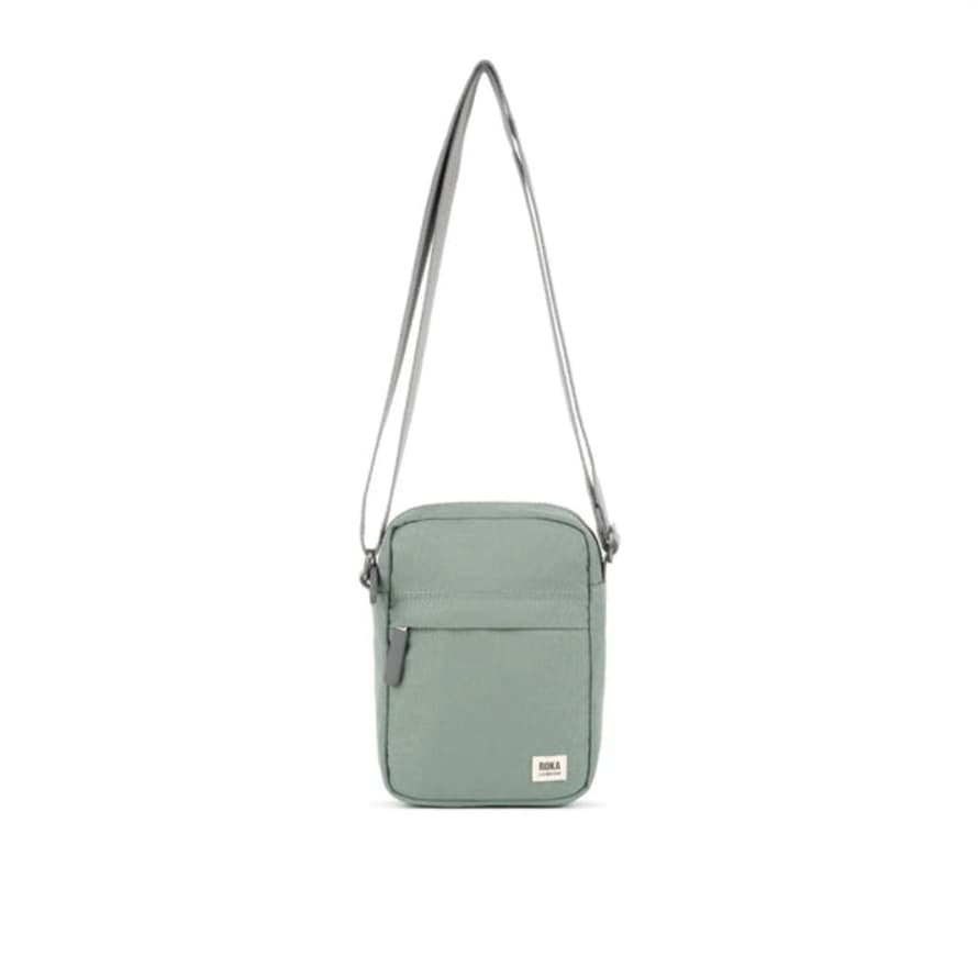 Roka London Ltd Bond Crossbody Small Pewter Recycled Canvas