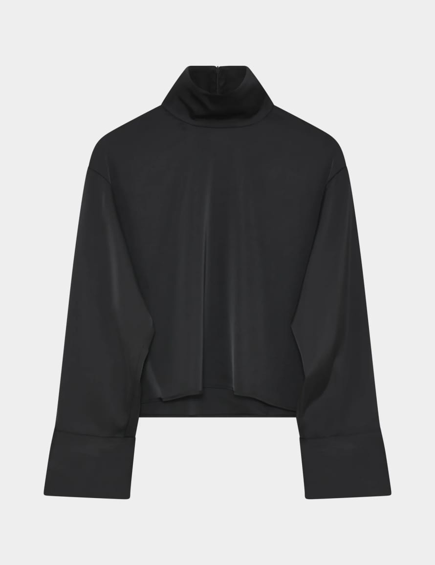 2NDDAY Francisca Heavy Satin Top Black