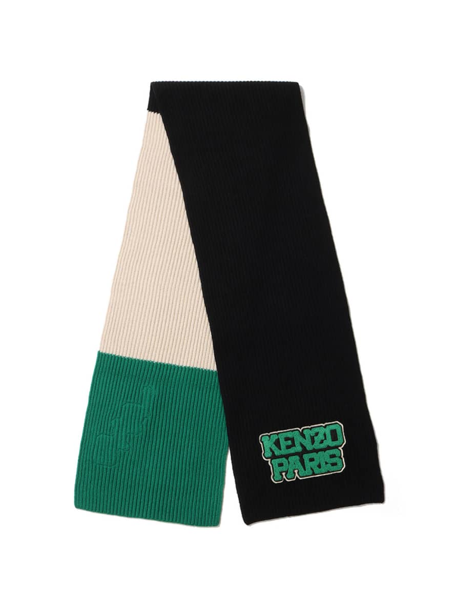 Kenzo  College Logo Patch Wool Scarf