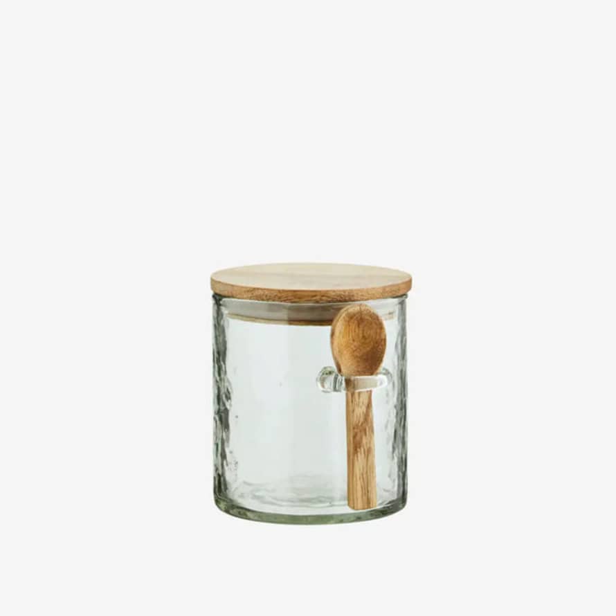 Madam Stoltz Glass Jar With Spoon