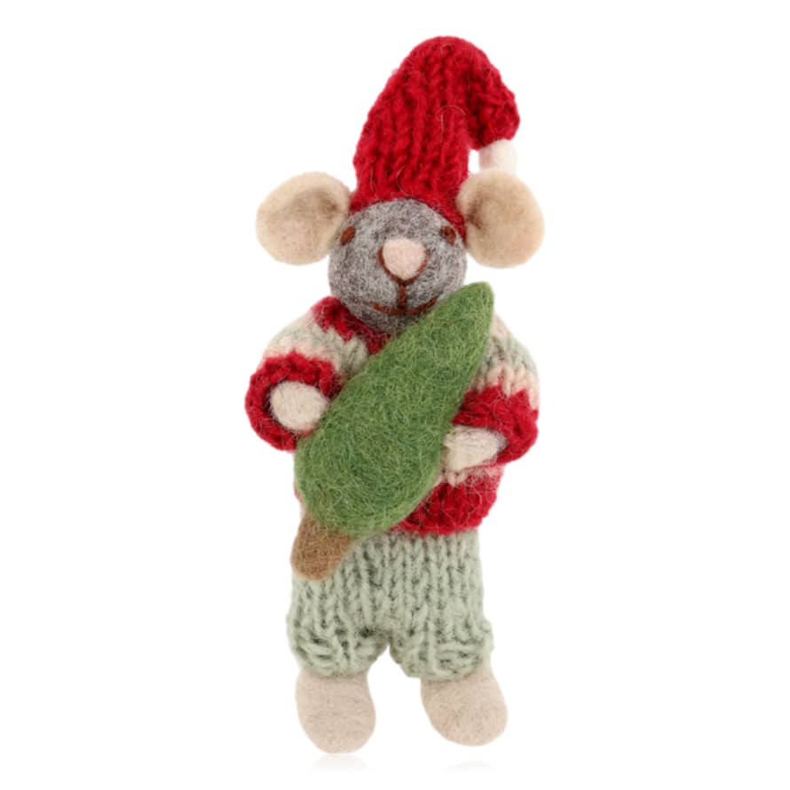 Gry and Sif Grey Mouse With Tree Small