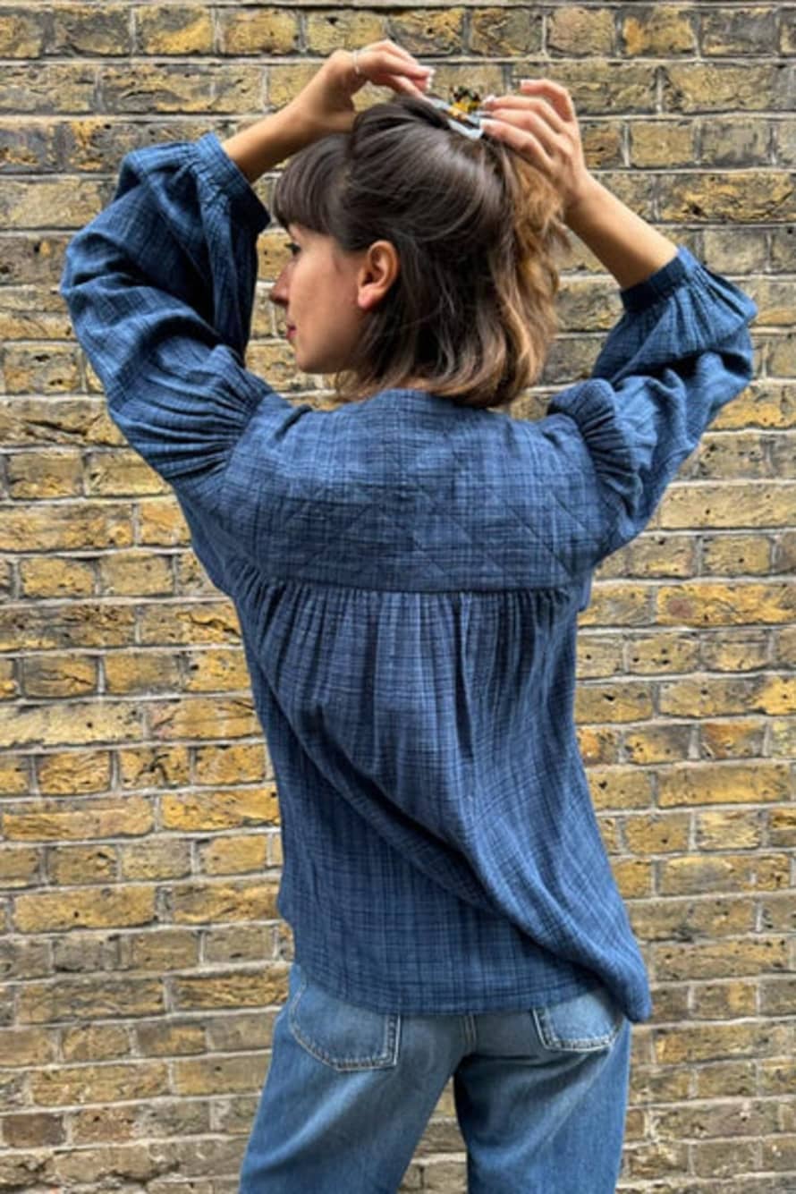 Indi & Cold Indigo Check Blouse