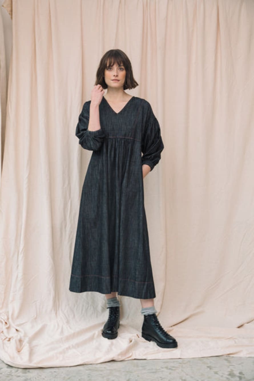 Beaumont Organic Harumi-Leigh Organic Cotton Denim Dress In Black