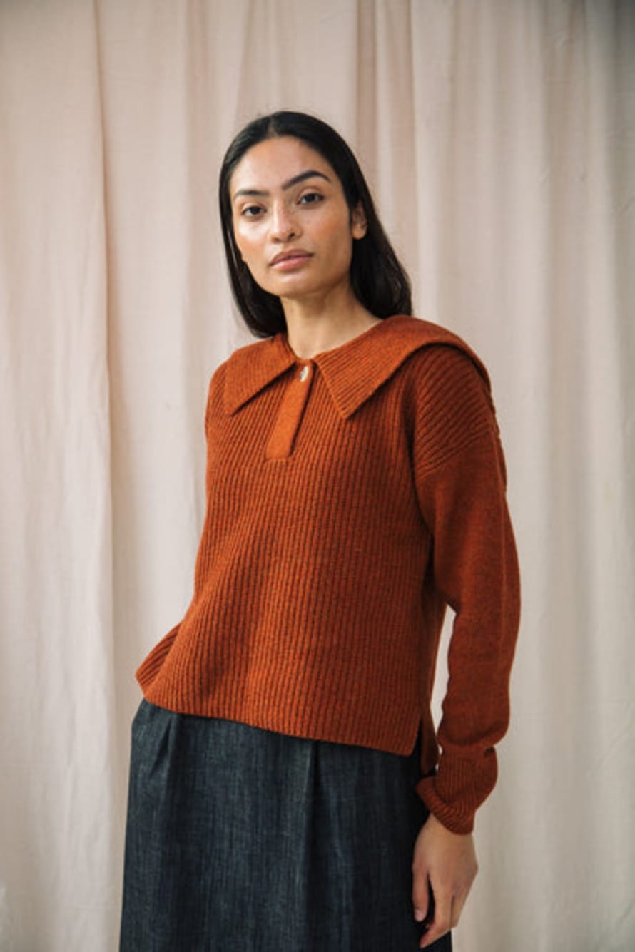 Beaumont Organic Rini Recycled Wool Jumper In Paprika Marl