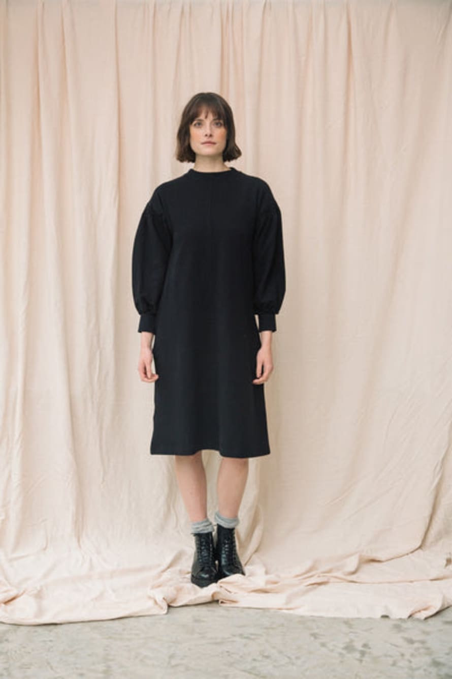 Beaumont Organic Shino Organic Cotton Felpe Dress In Black