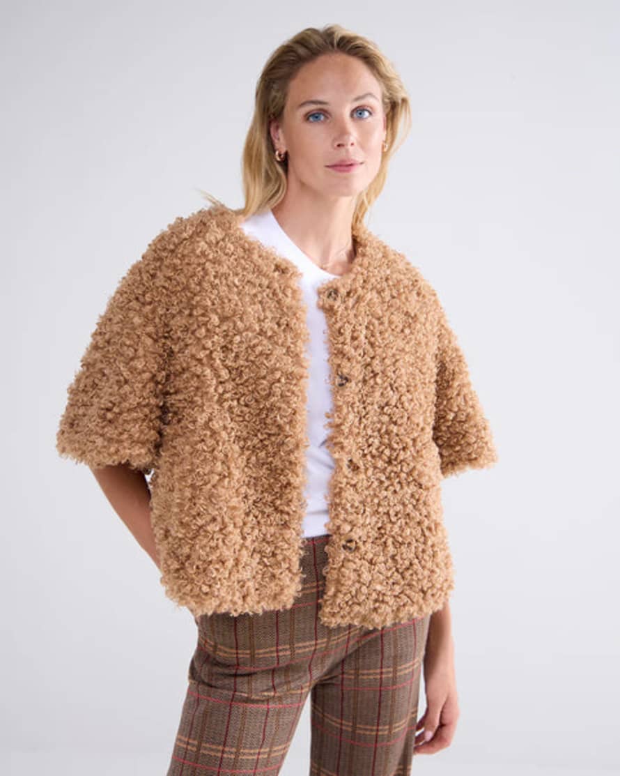 SUMMUM WOMAN Vegan Fur Jacket - Caramel